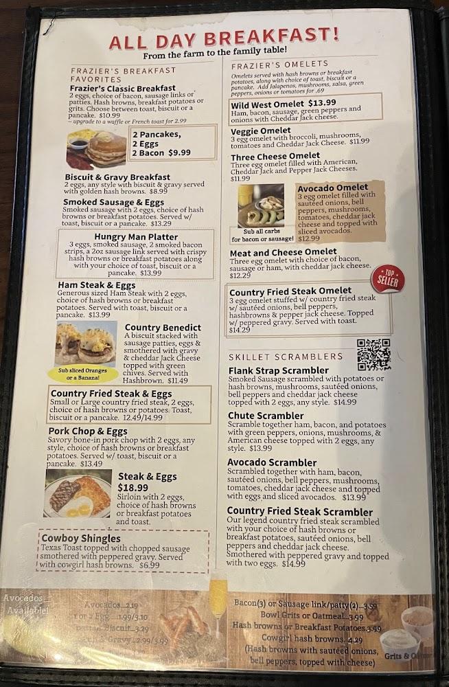 Fraziers Osage Restaurant Menu image 3
