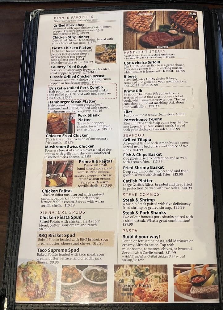 Fraziers Osage Restaurant Menu image 4